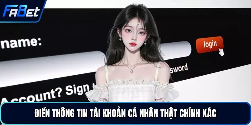 Điền thông tin tài khoản cá nhân thật chính xác